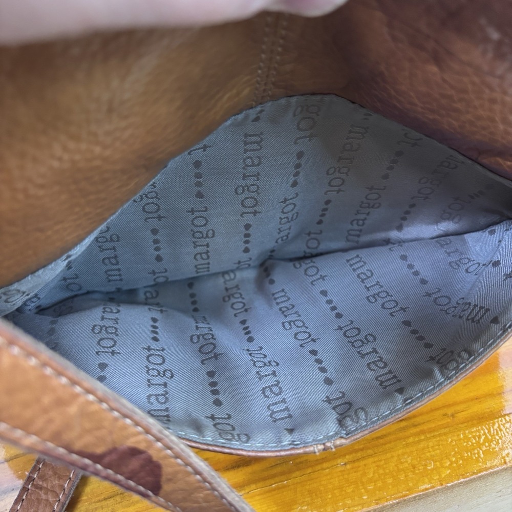 Margot Tan‎ Leather Shoulder Bag Retro Style  - READ - Picture 6 of 13